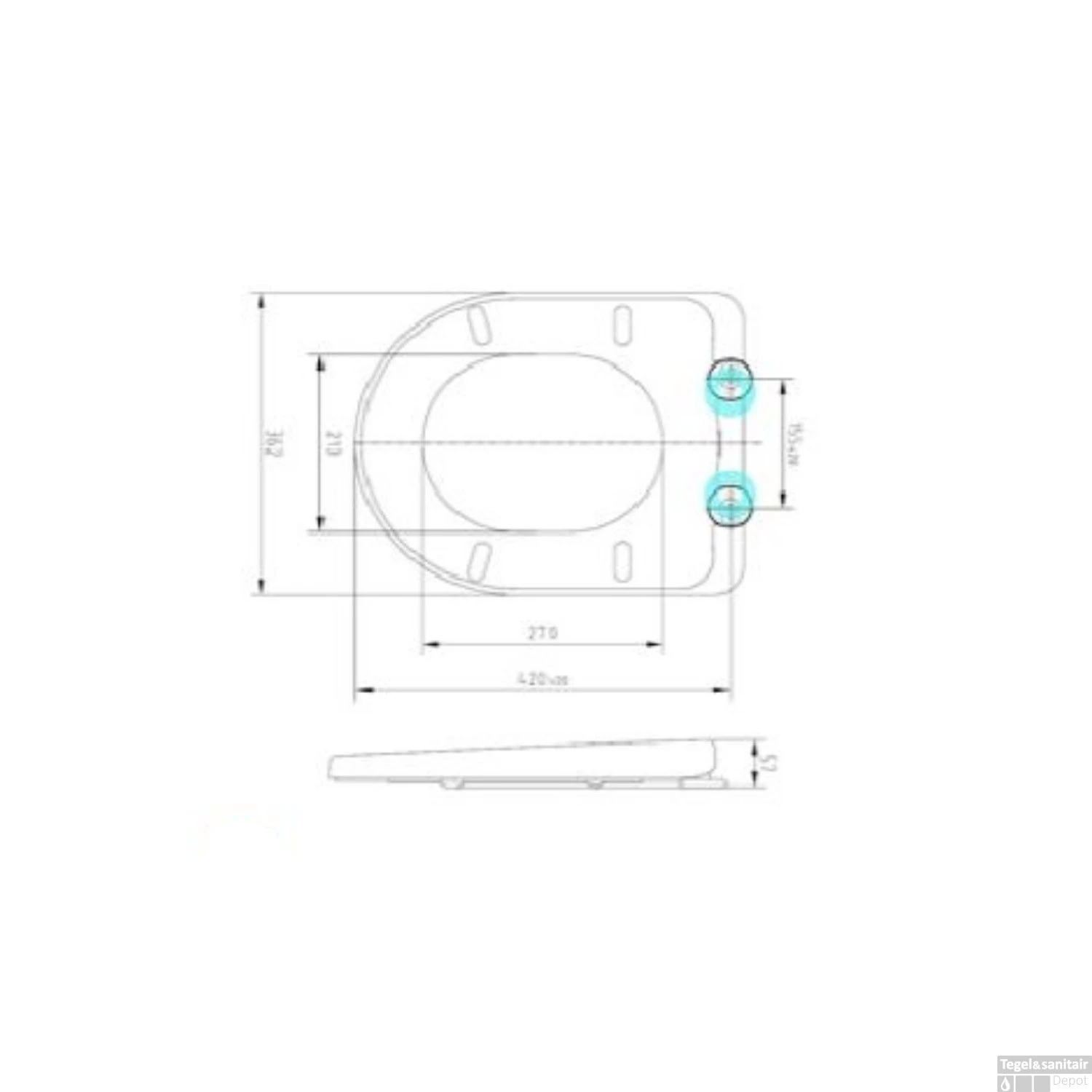 Toiletbril Plieger Plus-Compact Met Deksel Quick Release Slowclose Wit - Afbeelding 2