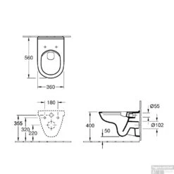 Villeroy & Boch O.novo Wandcloset Directflush Met Zitting Softcl+quickrel Wit -Geberiter Meubels Geschaft toiletpot villeroy en boch o novo directflush 5660hr01 tech