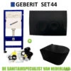 Geberit UP100 Toiletset Compleet | Inbouwreservoir | Rimless Civita Mat Zwart Met Drukplaat -Geberiter Meubels Geschaft toiletset geberit up100 set44 milo