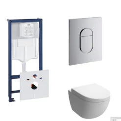 Grohe Rapid SL Toiletset Set14 B&W Zero Diepspoel Met Grohe Arena Of Skate Drukplaat -Geberiter Meubels Geschaft toiletset grohe rapid sl set14 shop 1