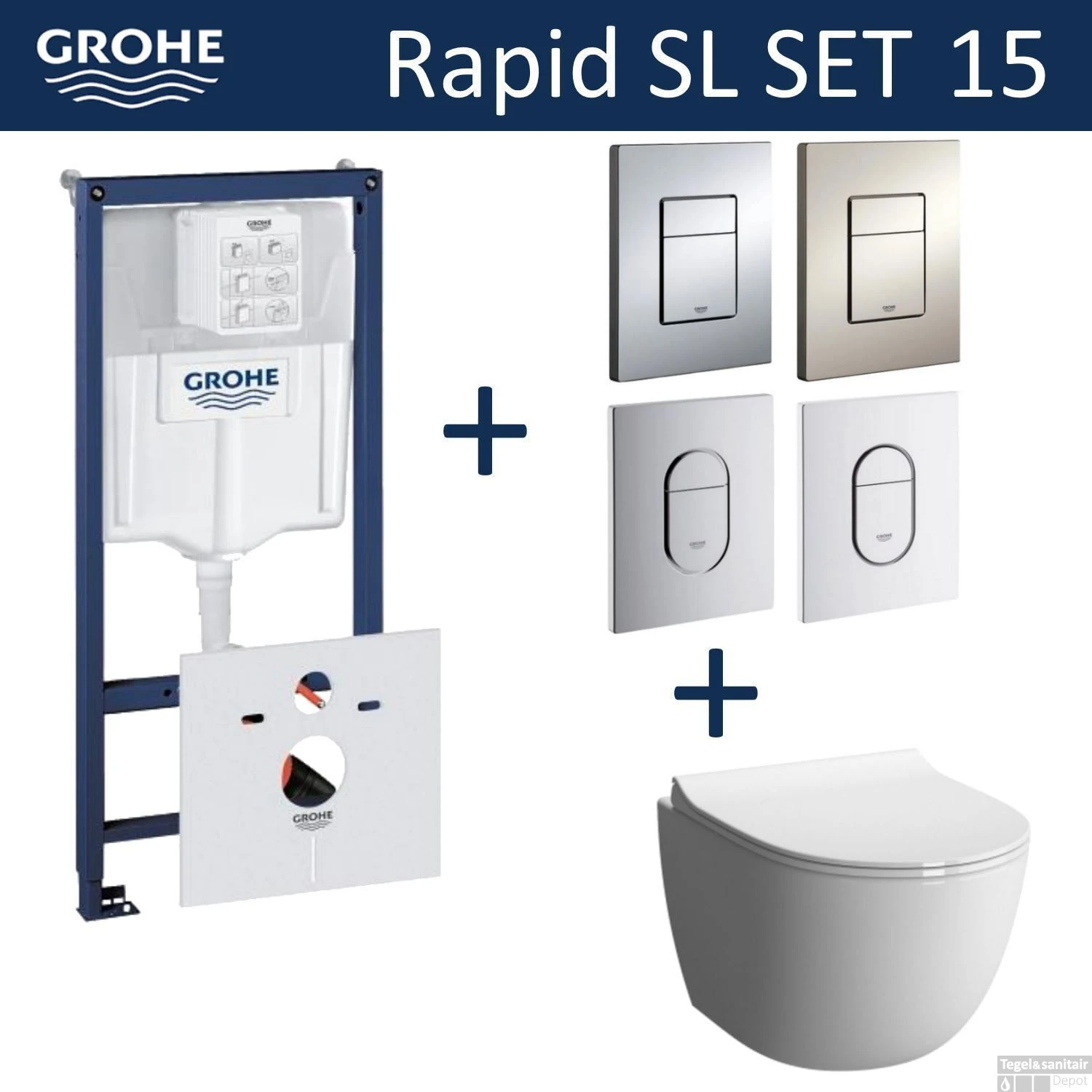 Grohe Rapid SL Toiletset Set15 B&W Zero Rim-ex Met Grohe Arena Of Skate Drukplaat 3 Grohe Rapid SL Toiletset Set15 B&W Zero Rim-ex Met Grohe Arena Of Skate Drukplaat