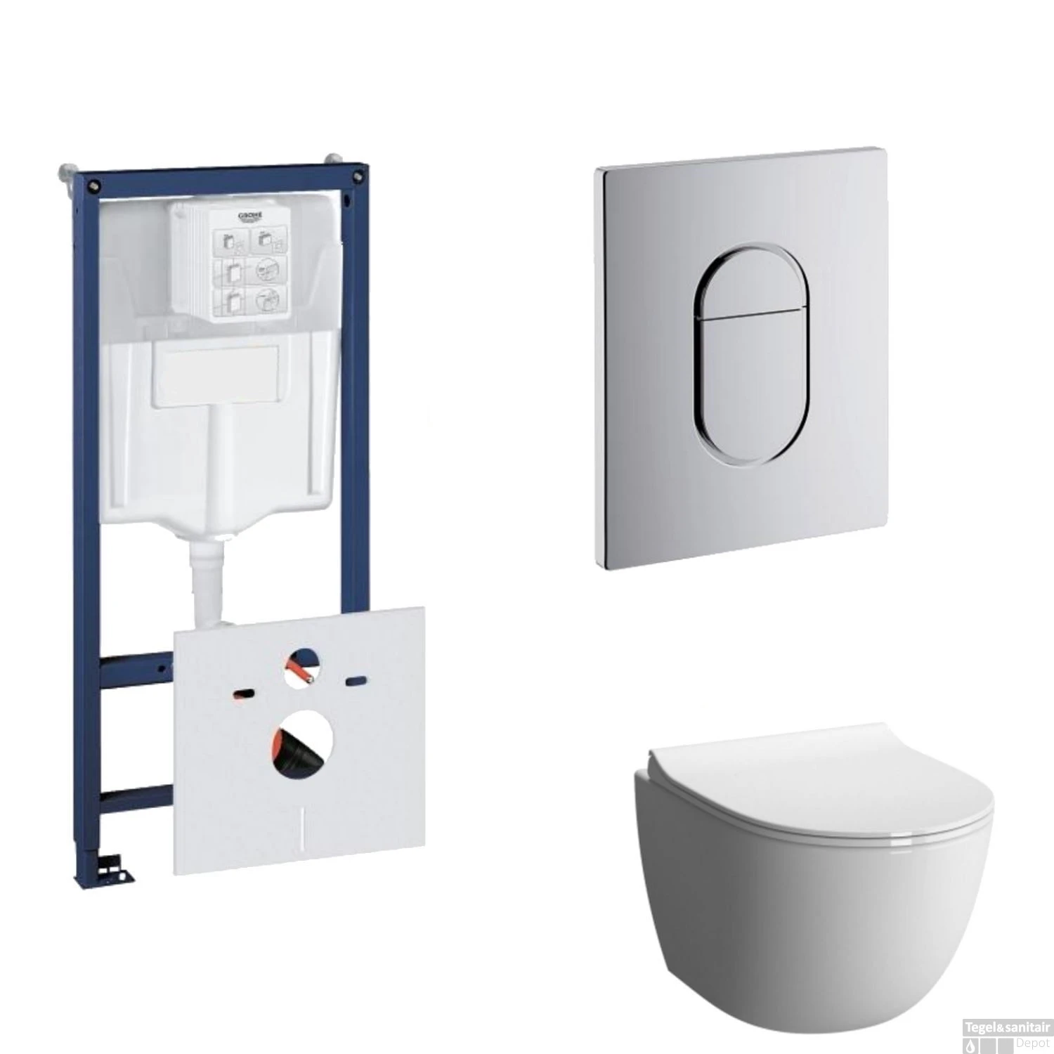 Grohe Rapid SL Toiletset Set15 B&W Zero Rim-ex Met Grohe Arena Of Skate Drukplaat 12 Grohe Rapid SL Toiletset Set15 B&W Zero Rim-ex Met Grohe Arena Of Skate Drukplaat - Afbeelding 10