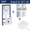 Grohe Rapid SL Toiletset Set28 B&W Zero Compact 49.5cm Met Grohe Arena Of Skate Drukplaat