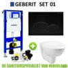 Geberit UP320 Toiletset Compleet | Inbouwreservoir | Wandcloset Basic Smart Wit | Met Drukplaat | SET01 -Geberiter Meubels Geschaft toiletsets geberit up320 set01 milo