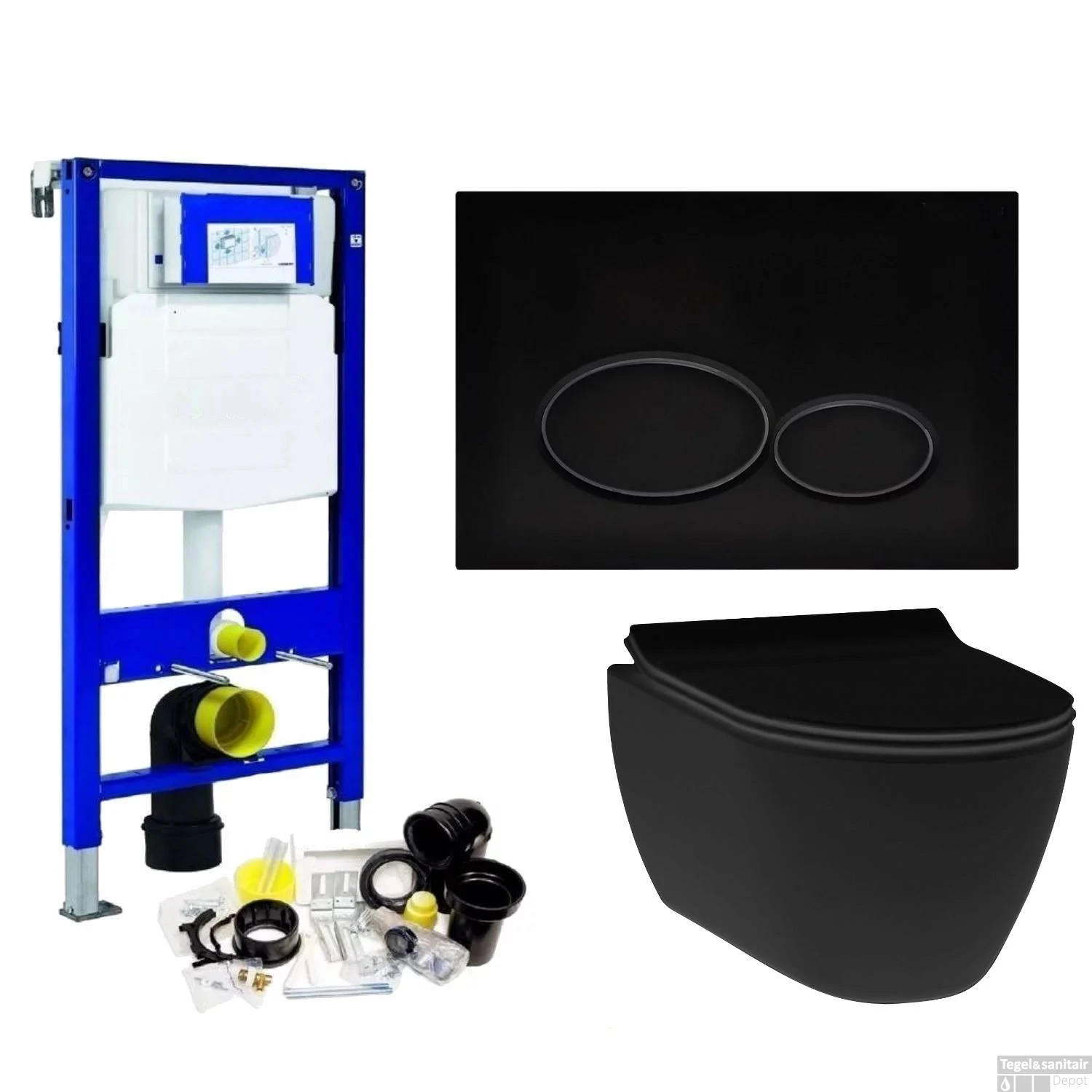 Geberit UP320 Toiletset Set13 Idevit Alfa Matzwart Randloos Met Matzwarte Drukplaat 11 Geberit UP320 Toiletset Set13 Idevit Alfa Matzwart Randloos Met Matzwarte Drukplaat - Afbeelding 9