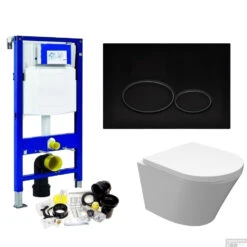Geberit UP320 Toiletset Set18 Wiesbaden Vesta Junior Rimless 47cm Met Matzwarte Drukplaat -Geberiter Meubels Geschaft toiletsets geberit up320 set18 milo shop