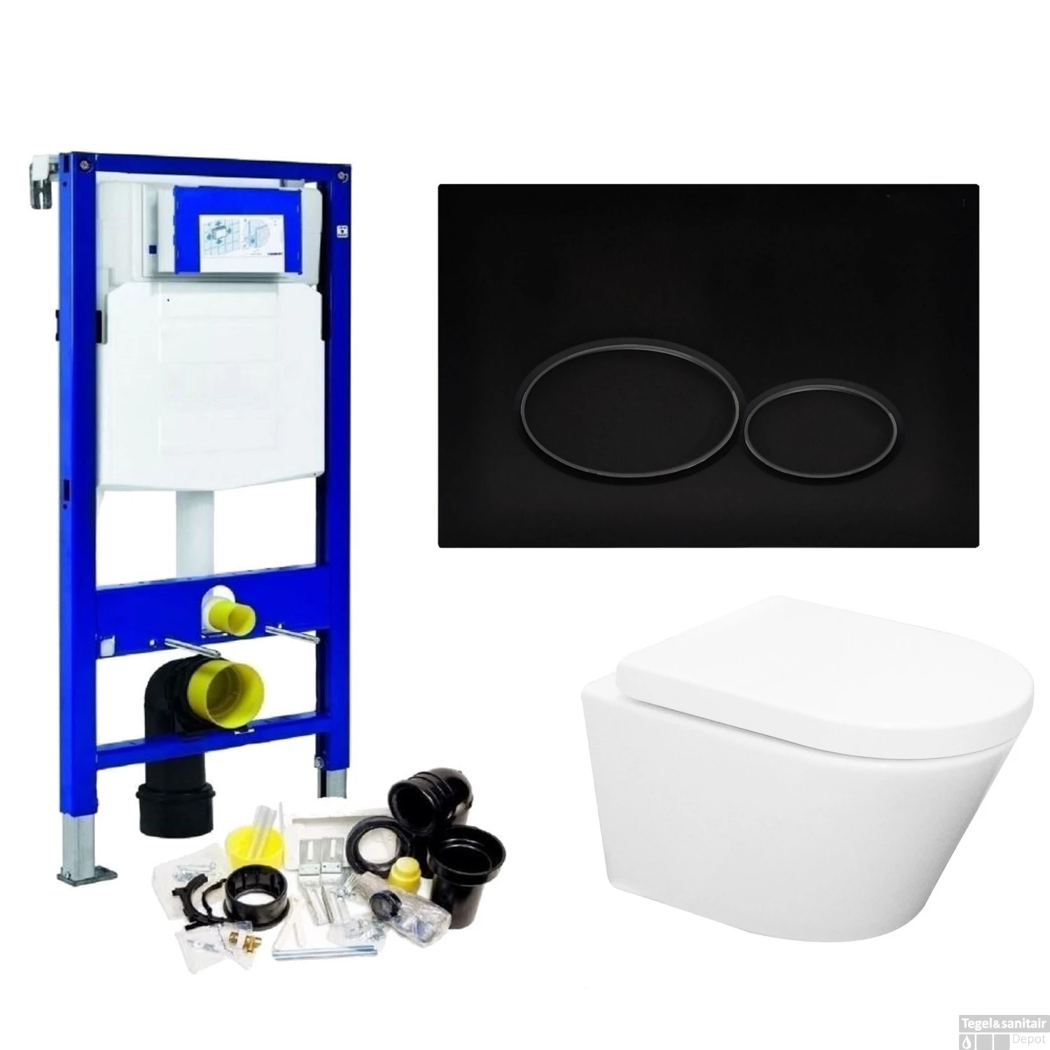 Geberit UP320 Toiletset Compleet | Inbouwreservoir | Wandcloset Wiesbaden Vesta Randloos 52cm | Set24 Met Drukplaat 12 Geberit UP320 Toiletset Compleet | Inbouwreservoir | Wandcloset Wiesbaden Vesta Randloos 52cm | Set24 Met Drukplaat - Afbeelding 10
