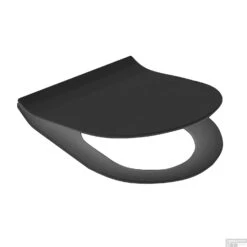 Wandcloset Randloos Mat Zwart | Idevit Alfa Keramiek 52cm (Exclusief Zitting) -Geberiter Meubels Geschaft toiletzitting idevit alfa met softclose systeem duroplast matzwart 53 02 06 022 22