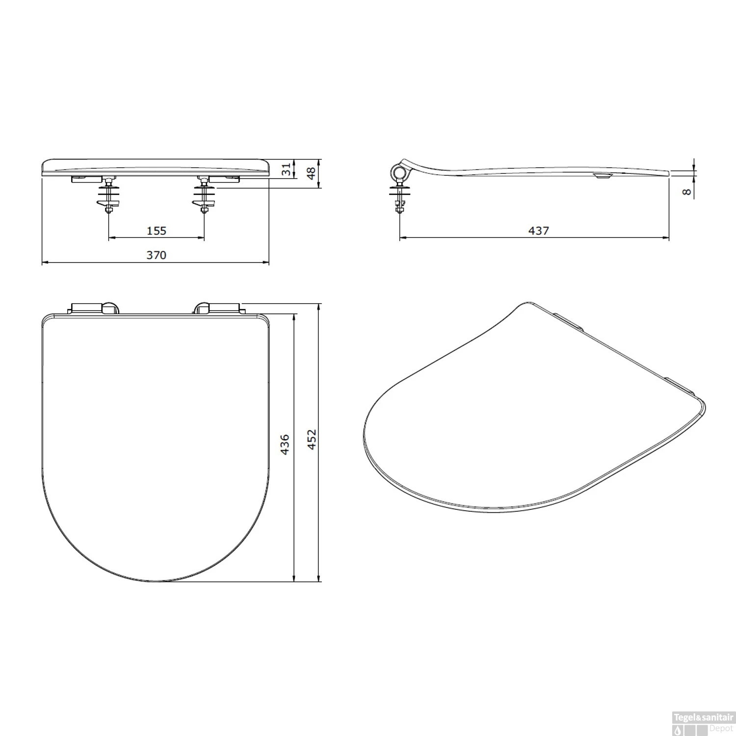 Toiletzitting Sanindusa Sanibold Slim Softclose Clip Off Met Bevestigingsmateriaal Wit 6 Toiletzitting Sanindusa Sanibold Slim Softclose Clip Off Met Bevestigingsmateriaal Wit - Afbeelding 4