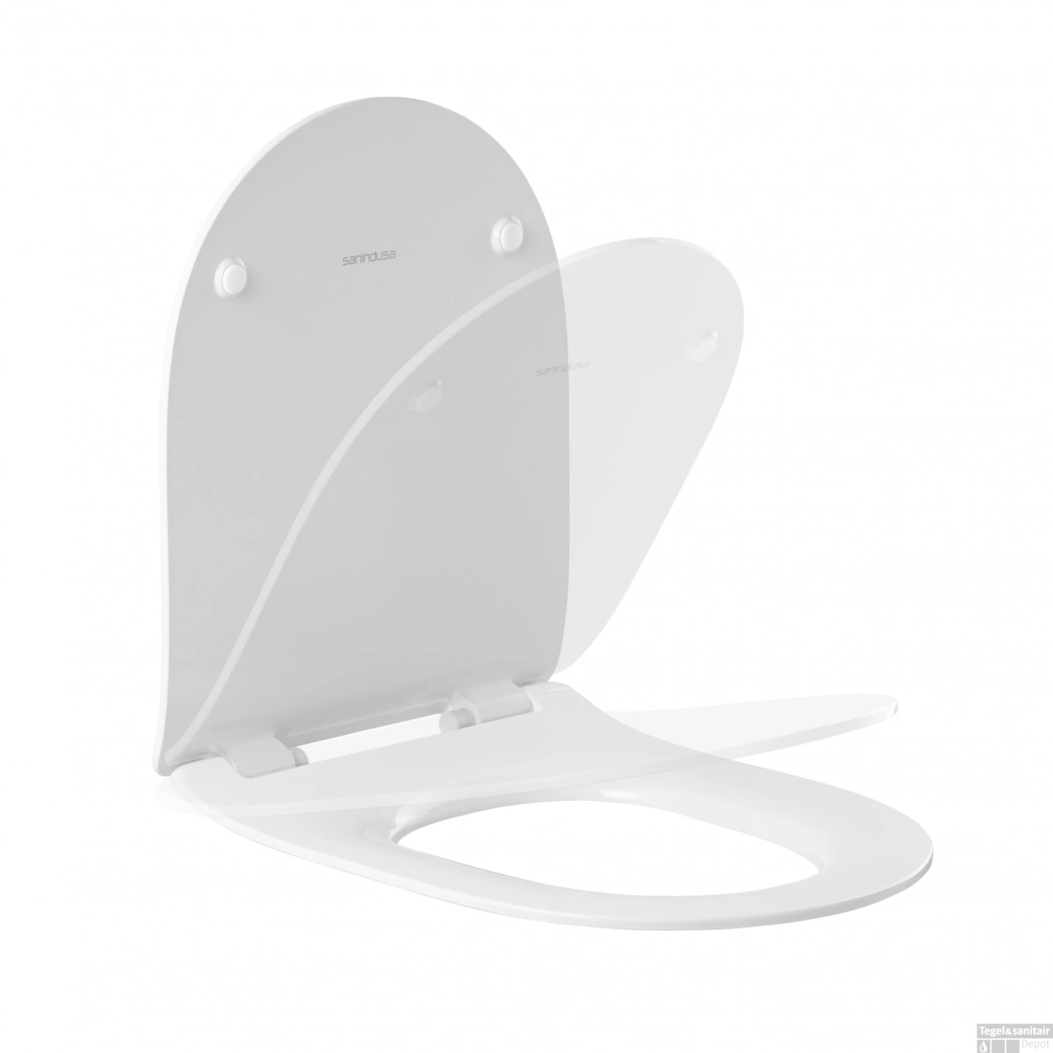 Toiletzitting Sanindusa Sanibold Slim Softclose Clip Off Met Bevestigingsmateriaal Wit 4 Toiletzitting Sanindusa Sanibold Slim Softclose Clip Off Met Bevestigingsmateriaal Wit - Afbeelding 2