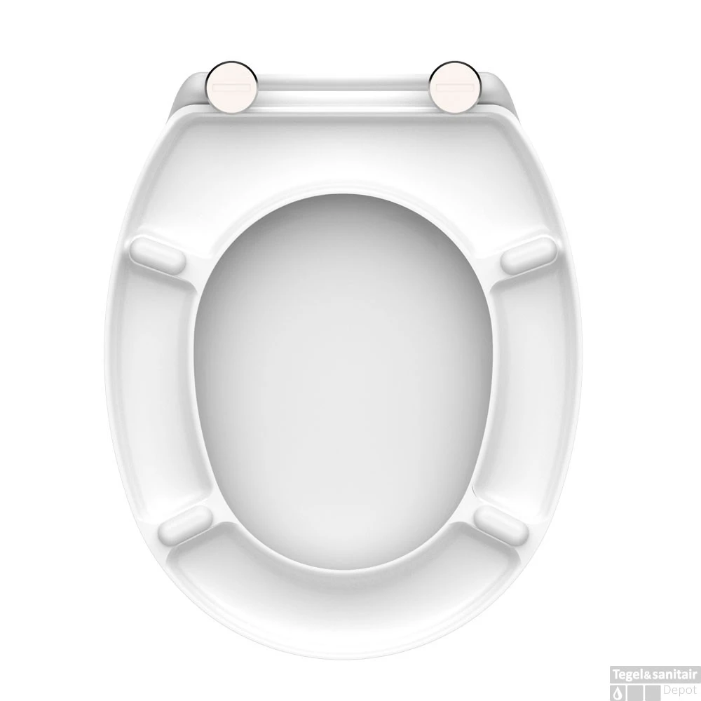 Toiletzitting Schutte White Duroplast Soft Close 45 X 37 Cm Wit - Afbeelding 4