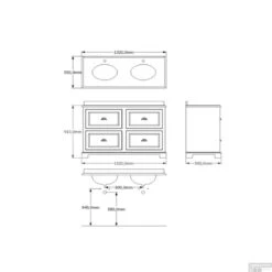 Badkamermeubel Set Van Heck Traditional 130 Cm Wit (4 Lades) -Geberiter Meubels Geschaft traditional 130 tech 1