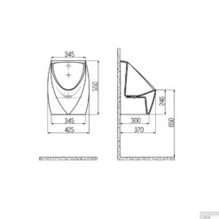 Voorkant 14 Voorkant -Geberiter Meubels Geschaft urinoir boss wessing aloni 34x55 cm met sensor wit tech