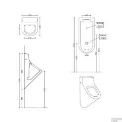 Urinoir Set Salenzi Hung Achterinlaat Mat Zwart Met TECE Square Drukplaat Glas -Geberiter Meubels Geschaft urinoir salenzi mat wit tech 2 1