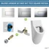 Urinoir Set Salenzi Hung Achterinlaat Mat Wit Met TECE Square Drukplaat Metaal -Geberiter Meubels Geschaft urinoir set salenzi hung mat wit tece square drukplaat metaal hoofdfoto