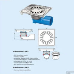 Renovatievloerput Van Den Berg Universeel 14.6x5.4 Cm Geborsteld RVS -Geberiter Meubels Geschaft van den berg vloerput universeel 14.6x5.4 cm geborsteld rvs tech