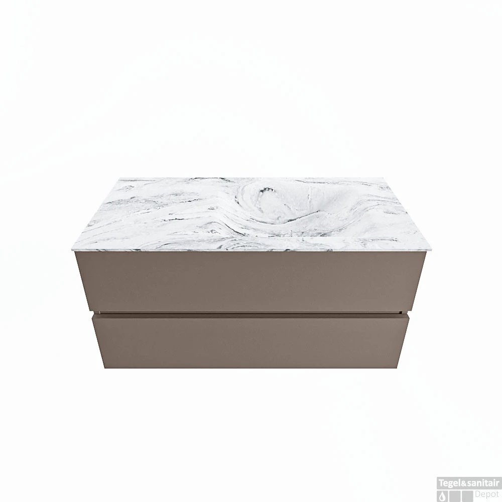 MONDIAZ VICA-DLUX 100cm Badmeubel Onderkast Smoke 2 Lades. Inbouw Wastafel CLOUD Rechts Zonder Kraangat, Kleur Glace. 3 MONDIAZ VICA-DLUX 100cm Badmeubel Onderkast Smoke 2 Lades. Inbouw Wastafel CLOUD Rechts Zonder Kraangat, Kleur Glace.