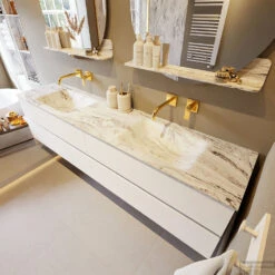 MONDIAZ VICA-DLUX 200cm Badmeubel Onderkast Talc 4 Lades. Inbouw Wastafel CLOUD Dubbel Zonder Kraangat, Kleur Glace, En Spiegel Model SPOT 12 MONDIAZ VICA-DLUX 200cm Badmeubel Onderkast Talc 4 Lades. Inbouw Wastafel CLOUD Dubbel Zonder Kraangat, Kleur Glace, En Spiegel Model SPOT -Geberiter Meubels Geschaft vica dluxe inbouw cloud glace talc side1 0064 13132514376755