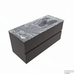 MONDIAZ VICA-DLUX 110cm Badmeubel Onderkast Dark Grey 2 Lades. Inbouw Wastafel CLOUD Rechts 1 Kraangat, Kleur Lava. -Geberiter Meubels Geschaft vica dluxe inbouw cloud lava dark grey google 2 0019