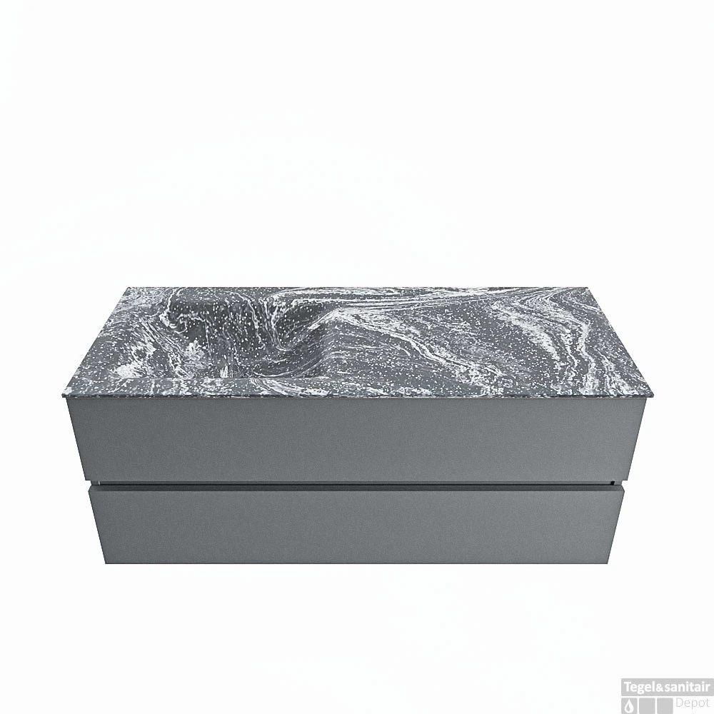 MONDIAZ VICA-DLUX 120cm Badmeubel Onderkast Plata 2 Lades. Inbouw Wastafel CLOUD Links Zonder Kraangat, Kleur Lava. 3 MONDIAZ VICA-DLUX 120cm Badmeubel Onderkast Plata 2 Lades. Inbouw Wastafel CLOUD Links Zonder Kraangat, Kleur Lava.