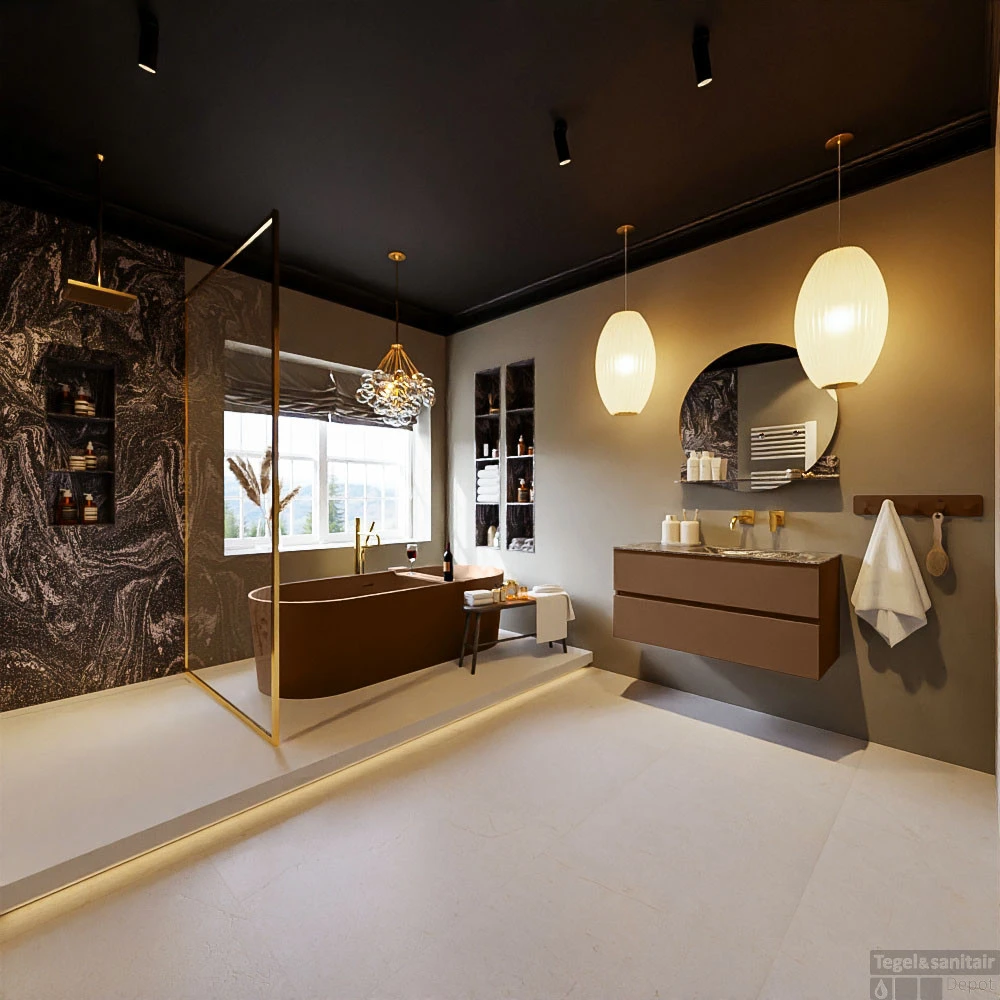 MONDIAZ VICA-DLUX 100cm Badmeubel Onderkast Rust 2 Lades. Inbouw Wastafel CLOUD Rechts Zonder Kraangat, Kleur Lava, En Spiegel Model SPOT 9 MONDIAZ VICA-DLUX 100cm Badmeubel Onderkast Rust 2 Lades. Inbouw Wastafel CLOUD Rechts Zonder Kraangat, Kleur Lava, En Spiegel Model SPOT - Afbeelding 7