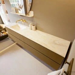 MONDIAZ VICA-DLUX 200cm Badmeubel Onderkast Oro 4 Lades. Inbouw Wastafel CLOUD Links Zonder Kraangat, Kleur Ostra. -Geberiter Meubels Geschaft vica dluxe inbouw cloud ostra oro side1 0062 13132514394840