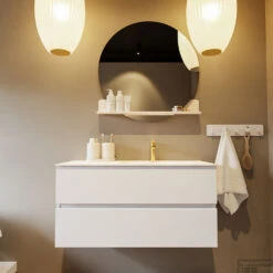 MONDIAZ VICA-DLUX 100cm Badmeubel Onderkast Talc 2 Lades. Inbouw Wastafel CLOUD Rechts 1 Kraangat, Kleur Ostra. 14 MONDIAZ VICA-DLUX 100cm Badmeubel Onderkast Talc 2 Lades. Inbouw Wastafel CLOUD Rechts 1 Kraangat, Kleur Ostra. -Geberiter Meubels Geschaft vica dluxe inbouw cloud ostra talc front2 0013