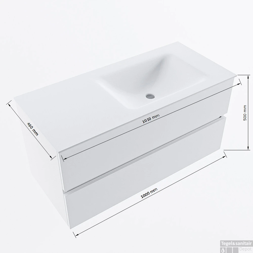 MONDIAZ VICA-DLUX 100cm Badmeubel Onderkast Talc 2 Lades. Inbouw Wastafel CLOUD Rechts 1 Kraangat, Kleur Ostra. 9 MONDIAZ VICA-DLUX 100cm Badmeubel Onderkast Talc 2 Lades. Inbouw Wastafel CLOUD Rechts 1 Kraangat, Kleur Ostra. - Afbeelding 7