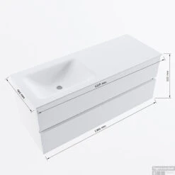 MONDIAZ VICA-DLUX 120cm Badmeubel Onderkast Plata 2 Lades. Inbouw Wastafel CLOUD Links Zonder Kraangat, Kleur Lava. 15 MONDIAZ VICA-DLUX 120cm Badmeubel Onderkast Plata 2 Lades. Inbouw Wastafel CLOUD Links Zonder Kraangat, Kleur Lava. -Geberiter Meubels Geschaft vicadluxe120cmleftmaattekening 8151264472471
