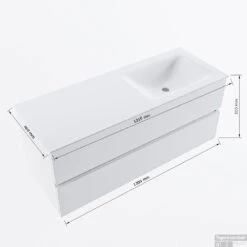 MONDIAZ VICA-DLUX 120cm Badmeubel Onderkast Smoke 2 Lades. Inbouw Wastafel CLOUD Rechts Zonder Kraangat, Kleur Opalo. 15 MONDIAZ VICA-DLUX 120cm Badmeubel Onderkast Smoke 2 Lades. Inbouw Wastafel CLOUD Rechts Zonder Kraangat, Kleur Opalo. -Geberiter Meubels Geschaft vicadluxe120cmrightmaattekening 8151264475017