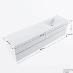 MONDIAZ VICA 180cm Badmeubel Onderkast Underlayment 4 Lades. Wastafel CLOUD Rechts Zonder Kraangat, Kleur Talc. 15 MONDIAZ VICA 180cm Badmeubel Onderkast Underlayment 4 Lades. Wastafel CLOUD Rechts Zonder Kraangat, Kleur Talc. -Geberiter Meubels Geschaft vicadluxe180cm4rightmaattekening 11276264471893