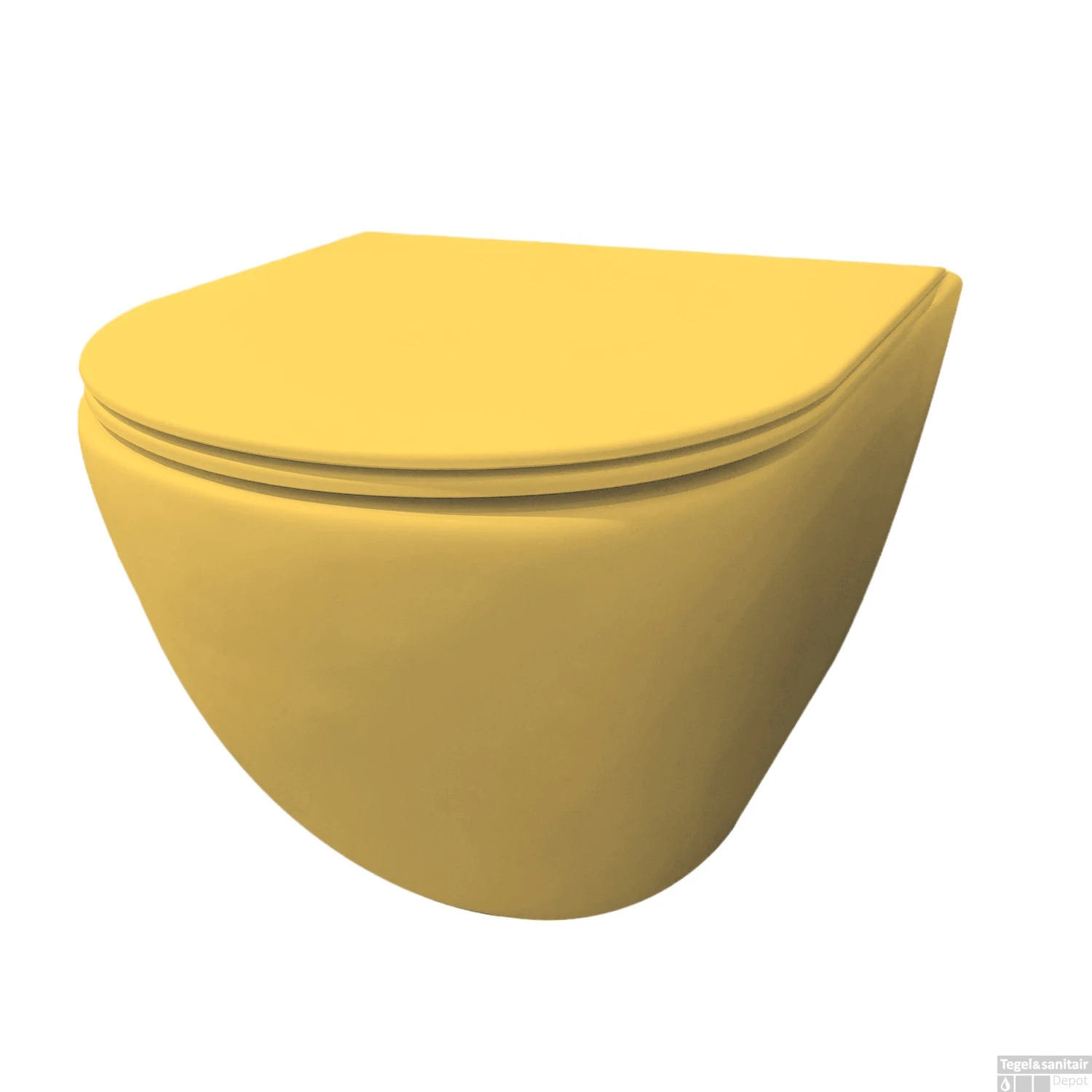 Wandcloset Best Design Morrano Rimfree Blinde Bevestiging Incl Zitting Mat Geel