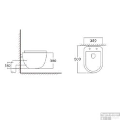 Wandcloset Best Design Quali One-Pack 50x35x38 Cm Hoogglans Wit (inclusief Zitting) -Geberiter Meubels Geschaft wandcloset best design quali 50cm tech