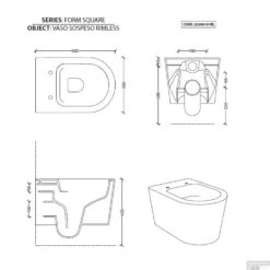 Wandcloset Salenzi Civita 50x35x36.5cm Keramiek Rimless Mat Wit (excl. Zitting) -Geberiter Meubels Geschaft wandcloset civita black 50.5x35x36.5cm keramiek rimless mat zwart tech 23