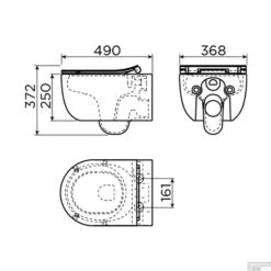 Wandcloset Clou Hammock Randloos 49cm Inclusief Zitting Wit -Geberiter Meubels Geschaft wandcloset clou hammock randloos 49cm inclusief zitting wit tec