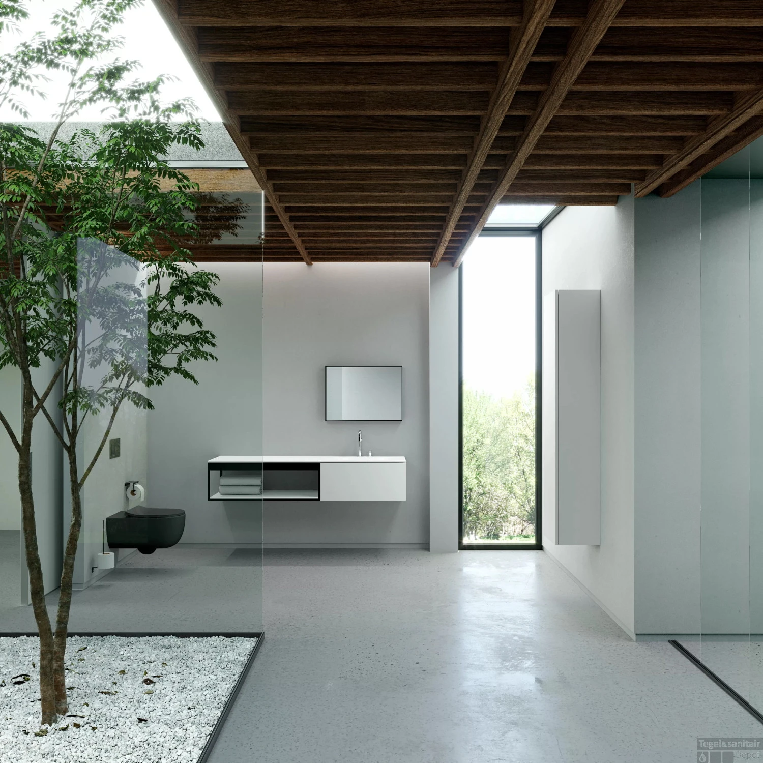 Wandcloset Clou Hammock Randloos 56cm Inclusief Dunne Zitting Met Deksel Softclose OnePack Mat Zwart - Afbeelding 2