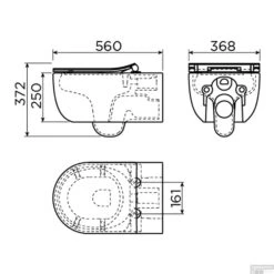 Wandcloset Clou Hammock Randloos 56cm Inclusief Dunne Zitting Met Deksel Softclose OnePack Mat Zwart -Geberiter Meubels Geschaft wandcloset clou hammock randloos 56cm inclusief dunne zitting met deksel softclose onepack mat zwart tec