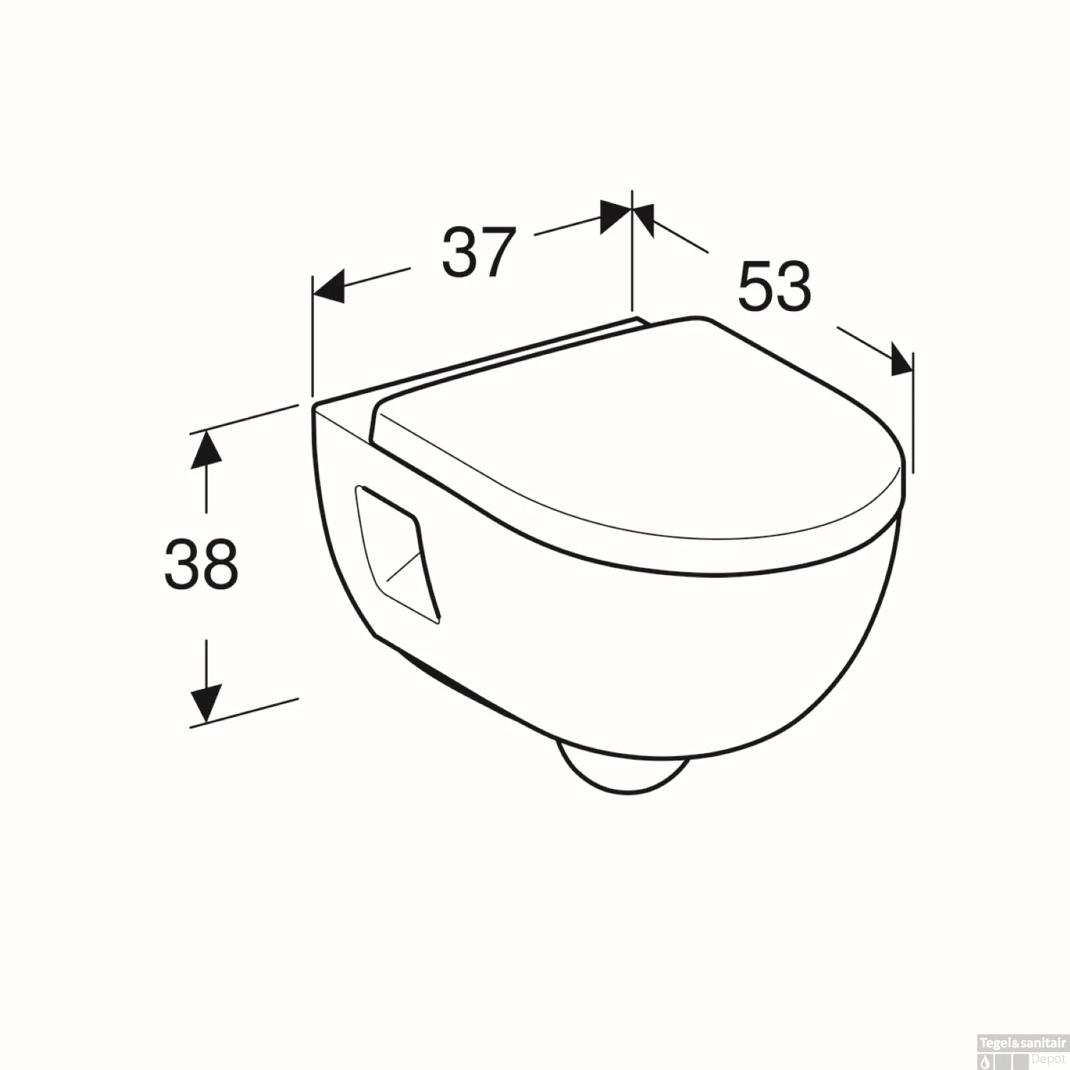 Wandcloset Geberit 300 WC-pack Rimfree Diepspoel Softclose Wit 9 Wandcloset Geberit 300 WC-pack Rimfree Diepspoel Softclose Wit - Afbeelding 7