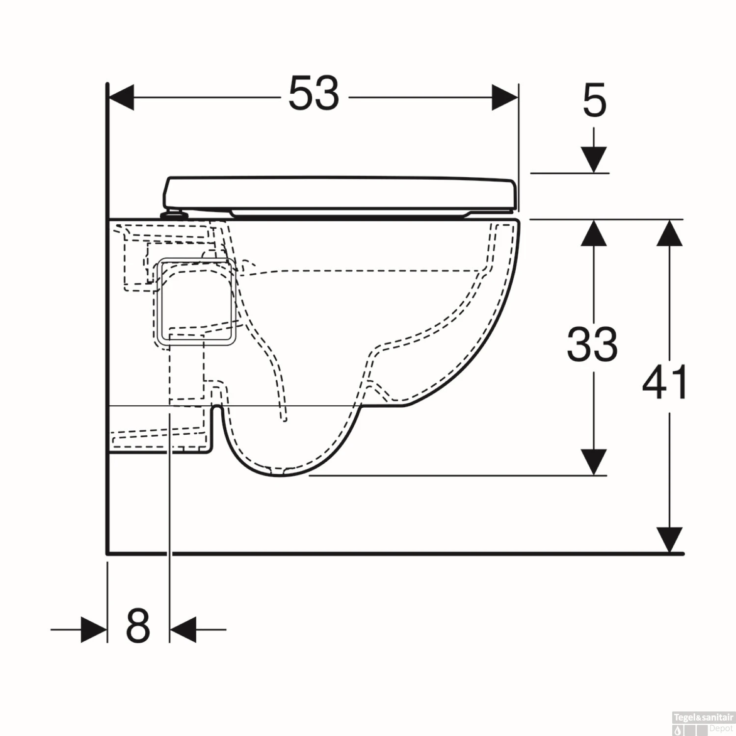 Wandcloset Geberit 300 WC-pack Rimfree Diepspoel Softclose Wit 7 Wandcloset Geberit 300 WC-pack Rimfree Diepspoel Softclose Wit - Afbeelding 5