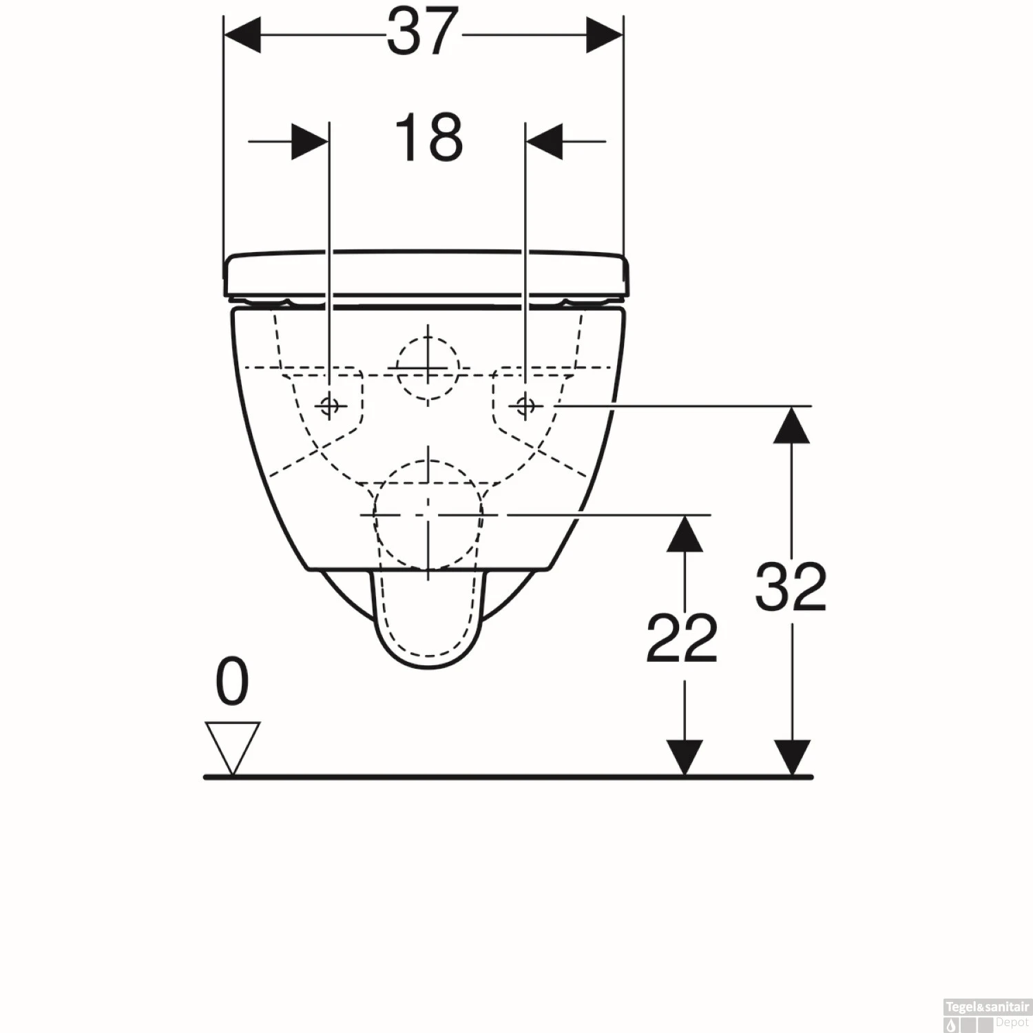 Wandcloset Geberit 300 WC-pack Rimfree Diepspoel Softclose Wit 8 Wandcloset Geberit 300 WC-pack Rimfree Diepspoel Softclose Wit - Afbeelding 6