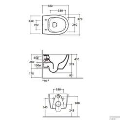Wandcloset Globo 4 ALL 48x37 Cm Rimless Mat Zwart (Exl. Zitting) -Geberiter Meubels Geschaft wandcloset globo 4 all 48x37 cm rimless wit tech 2