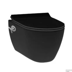 Wandcloset Idevit Alfa Mat Zwart Randloos Keramiek Met Bidet 36x52x30 Cm (zitting Optioneel) -Geberiter Meubels Geschaft wandcloset idevit alfa mat zwart randloos keramiek met bidet 36x52x30 cm zitting optioneel shop