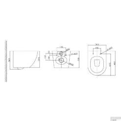 Wandcloset Nibiru Randloos Wit 48cm | Met Soft Close Zitting Wit -Geberiter Meubels Geschaft wandcloset nibiru rimless 48 cm incl soft close zitting wit tech