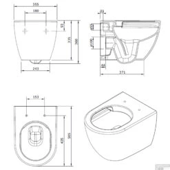 Wandcloset Sanindusa Sanibold 35.5x50.5 Cm Mat Zwart (excl. Zitting) -Geberiter Meubels Geschaft wandcloset sanindusa sanibold 35.5x50.5 cm mat zwart excl. zitting tech