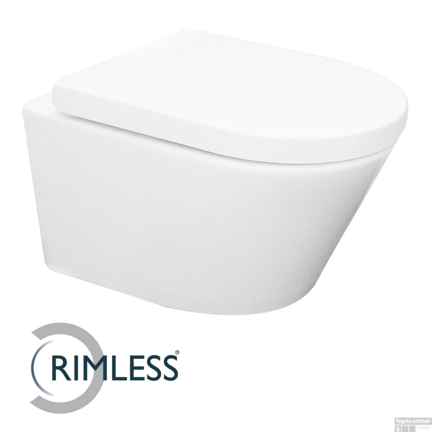 Wandcloset Wiesbaden Vesta Rimless 52 Cm Mat Wit (Excl. Zitting) 3 Wandcloset Wiesbaden Vesta Rimless 52 Cm Mat Wit (Excl. Zitting)