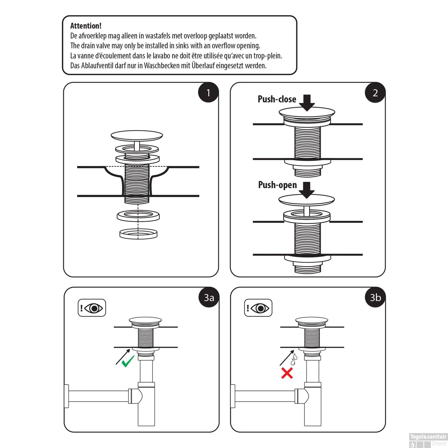 Wastafel Afvoerplug Differnz Pop Up Design 9.8 Cm Mat Chroom 5 Wastafel Afvoerplug Differnz Pop Up Design 9.8 Cm Mat Chroom - Afbeelding 3