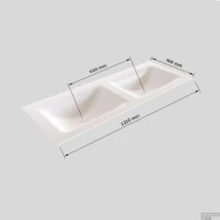 Badkamermeubel Solid Surface BWS Stockholm 120x46 Cm Dubbel Mat Antraciet (zonder Kraangaten) 15 Badkamermeubel Solid Surface BWS Stockholm 120x46 Cm Dubbel Mat Antraciet (zonder Kraangaten) -Geberiter Meubels Geschaft wastafel dubbel 120 cm tech 20