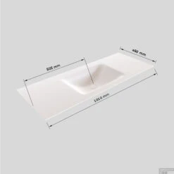 Badkamermeubel Solid Surface BWS Oslo 100x46 Cm Midden Mat Antraciet (met 1 Kraangat) -Geberiter Meubels Geschaft wastafel midden 100 cm tech 11