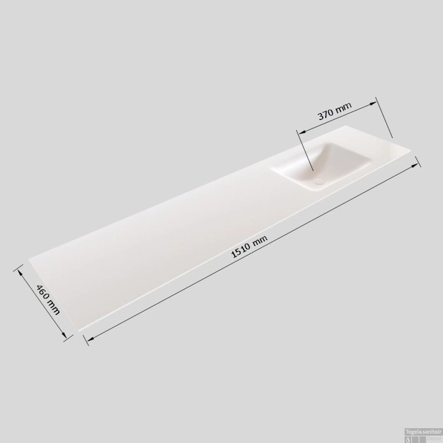 Badkamermeubel Solid Surface BWS Stockholm 150x46 Cm Rechts Mat Groen (zonder Kraangat) 7 Badkamermeubel Solid Surface BWS Stockholm 150x46 Cm Rechts Mat Groen (zonder Kraangat) - Afbeelding 5