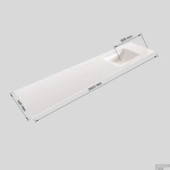 Badkamermeubel Solid Surface BWS Oslo 200x46 Cm Mat Antraciet Wasbak Rechts (0 Kraangaten, 4 Lades) -Geberiter Meubels Geschaft wastafel rechts 200 cm 4 lades tech 3